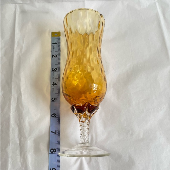 Vintage 1950's Amber Art Glass Midcentury Modern Empoli Italian Style Vase - Picture 2 of 9